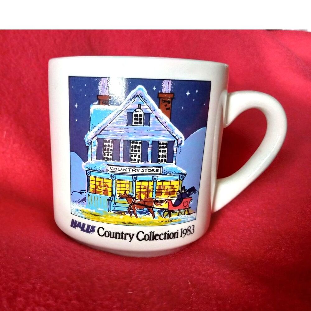 Halls Cough Drops Country Collection 1983 Promo Coffee Mug Vintage Coffee Cup
